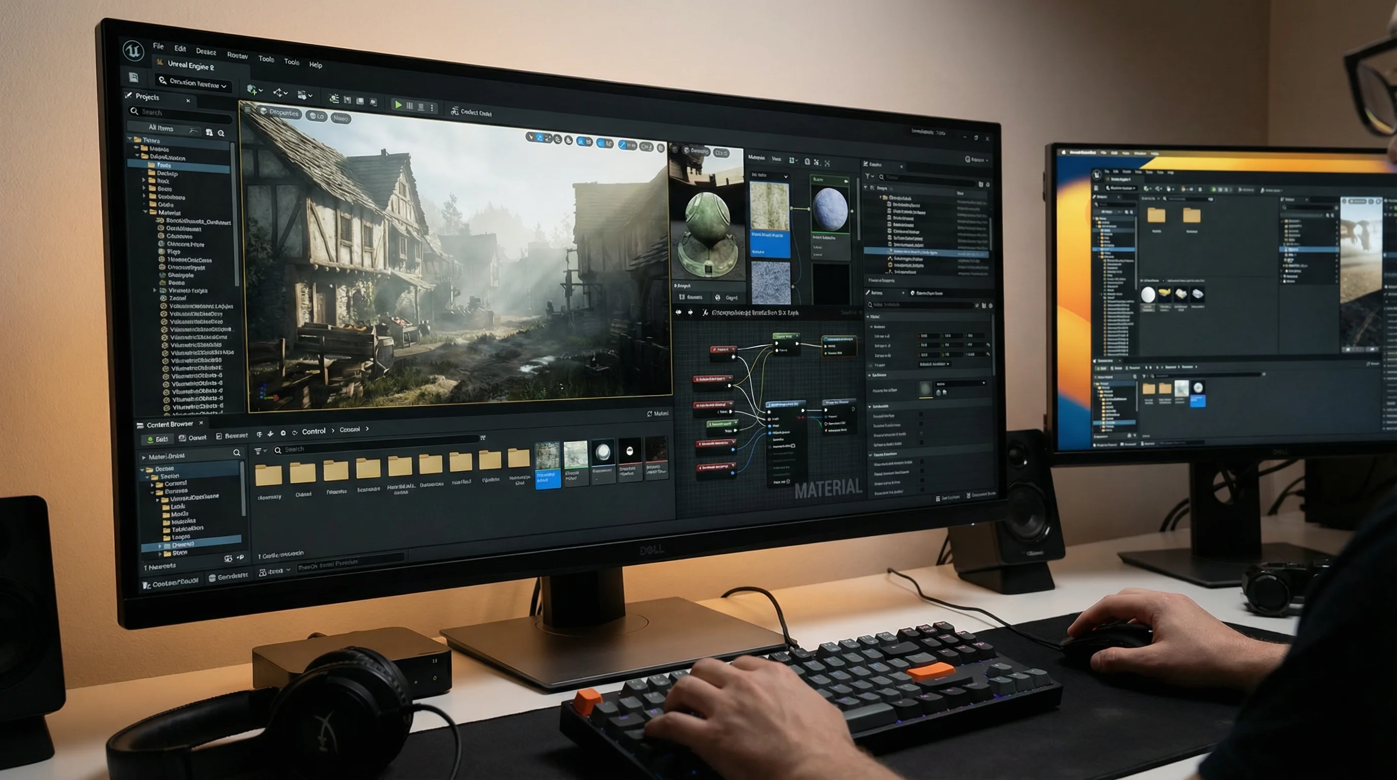 汽车品牌广告虚拟场景设计工作界面