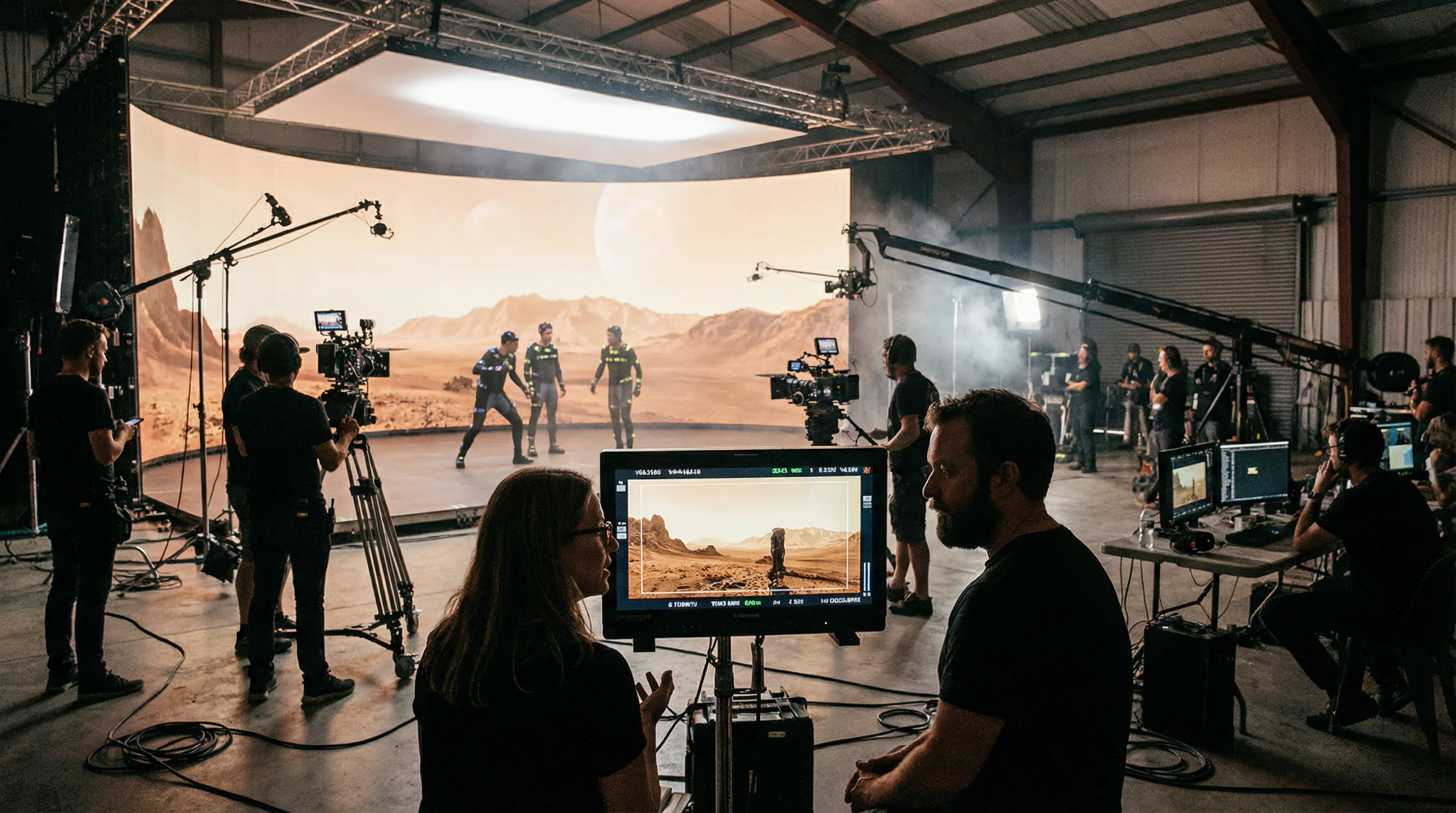 科幻电影星际迷途虚拟制片拍摄现场